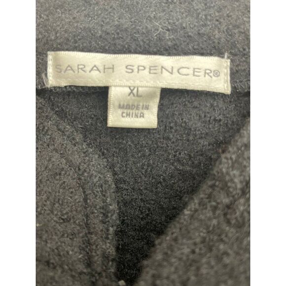 Sarah Spencer Women Black Wool Long Sleeve Lace-Up Detail Sweater Size XL - Picture 10 of 10